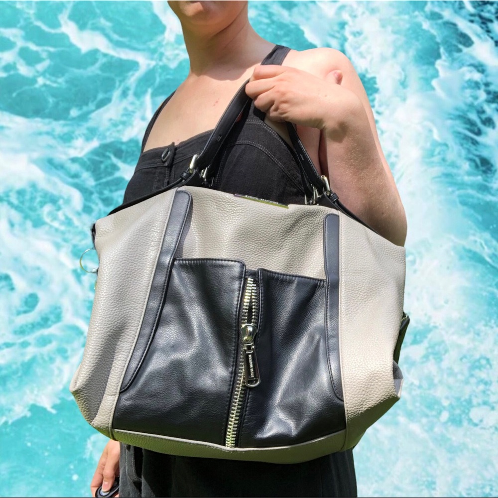 Steve Madden Dual Color Leather Messenger Satchel
